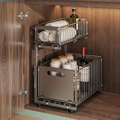 Elegancki Organizator Kuchenny z Wysuwanym Pojemnikiem