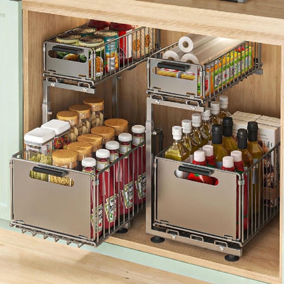 Elegancki Organizator Kuchenny z Wysuwanym Pojemnikiem