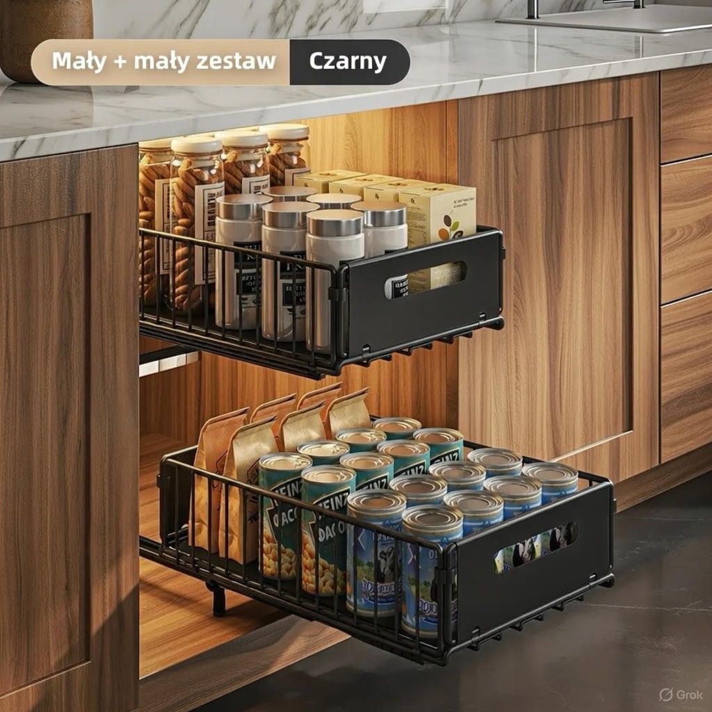 Elegancki organizer do szafek - wysuwany