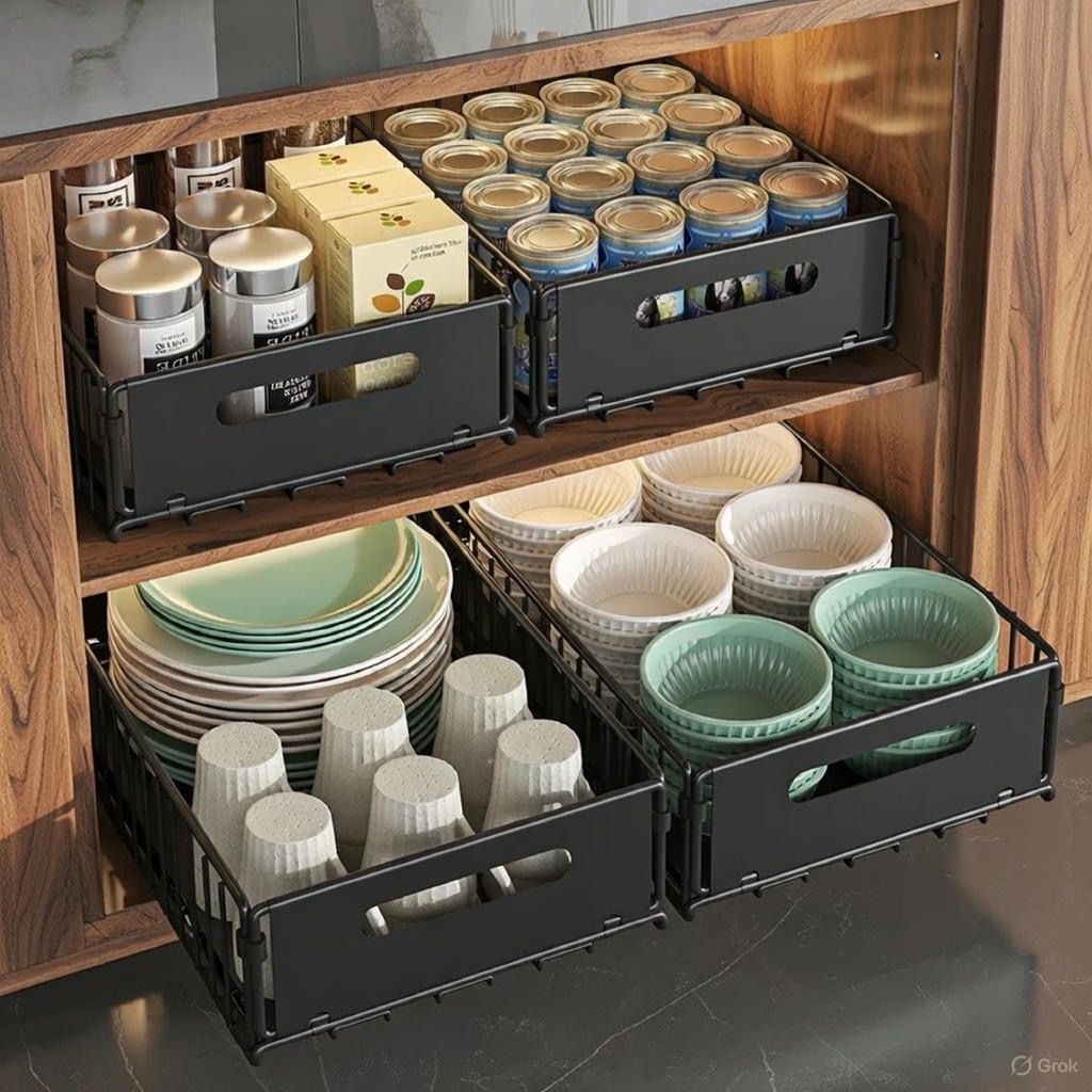 Elegancki organizer do szafek - wysuwany