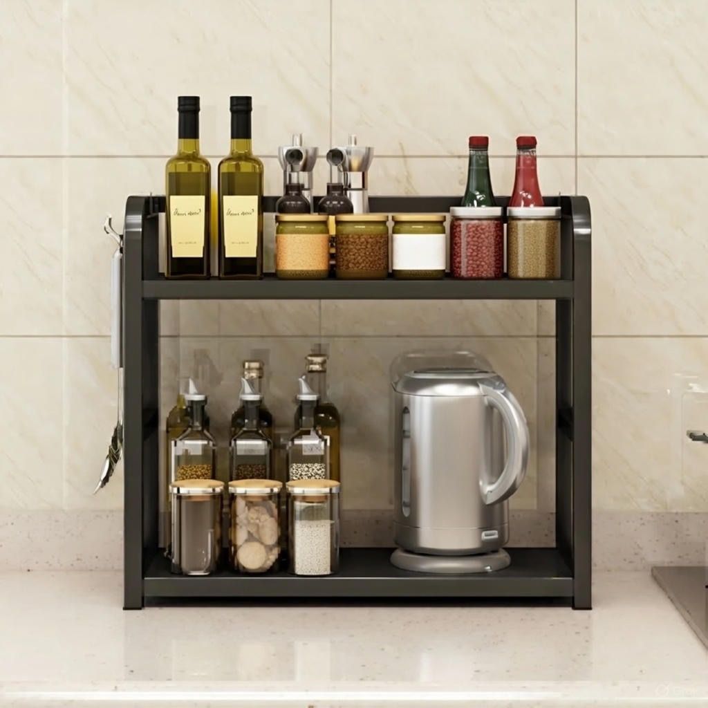 Elegancki Dwupoziomowy Metalowy Organizer Kuchenny