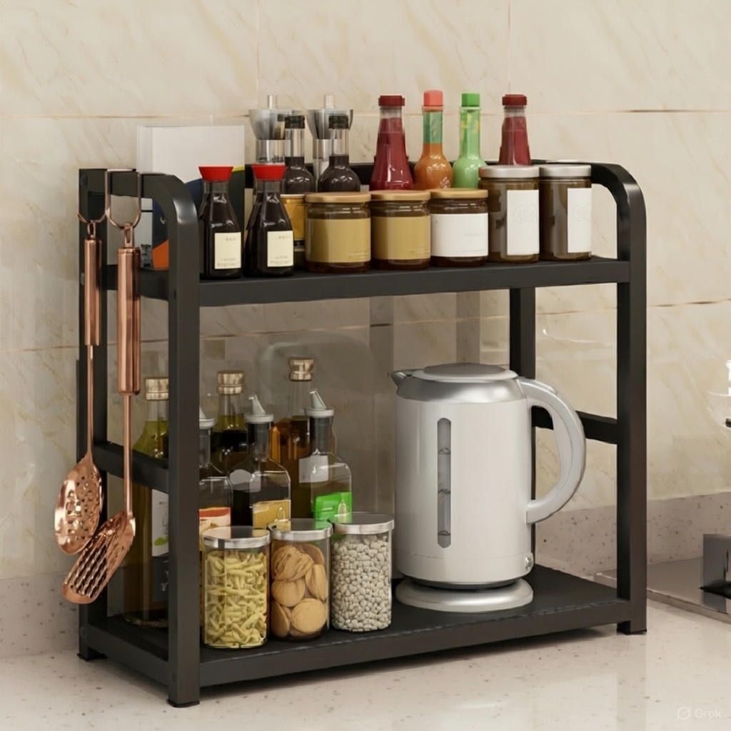 Elegancki Dwupoziomowy Metalowy Organizer Kuchenny