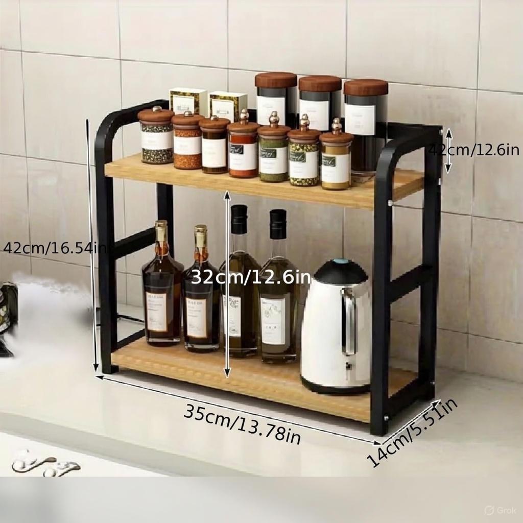 Elegancki Dwupoziomowy Metalowy Organizer Kuchenny