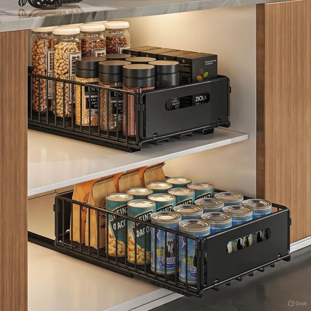 Elegancki organizer do szafek - wysuwany